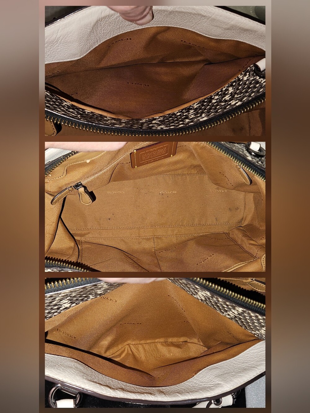 Coach Drew Satchel With Snakeskin TrIm MSRP $450 - Picture 8 of 9